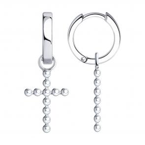 Серебряные серьги-трансформеры Кресты SOKOLOV 94026737 фото