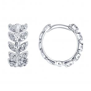 Серебряные серьги SOKOLOV с фианитом 94026740 фото