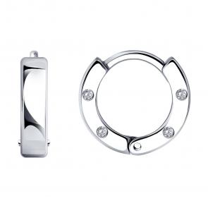 Серебряные серьги SOKOLOV с фианитом 94026741 фото