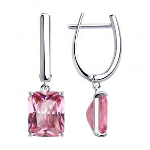 Серебряные серьги SOKOLOV с фианитом 94026747 фото