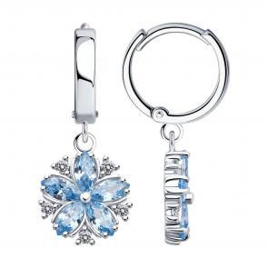 Серебряные серьги SOKOLOV с фианитом 94026749 фото