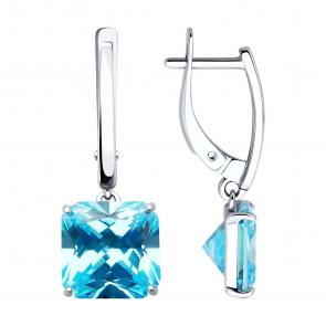 Серебряные серьги SOKOLOV с фианитом 94026755 фото