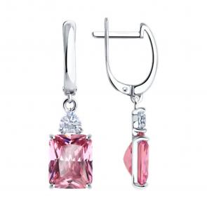 Серебряные серьги SOKOLOV с фианитом 94026762-91 фото