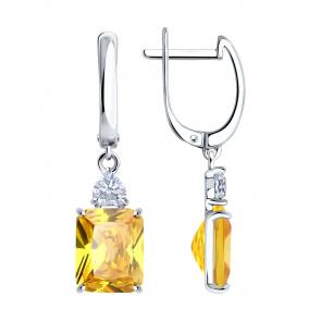 Серебряные серьги SOKOLOV с фианитом 94026763-91 фото