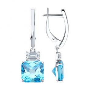 Серебряные серьги SOKOLOV с фианитом 94026768 фото