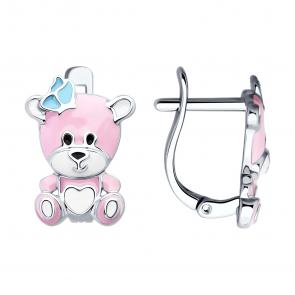 Серебряные серьги SOKOLOV с эмалью 94026769 фото