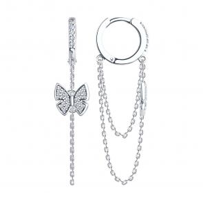 Серебряные серьги SOKOLOV с фианитом 94026773 фото