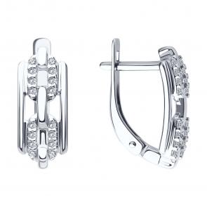 Серебряные серьги SOKOLOV с фианитом 94026796 фото