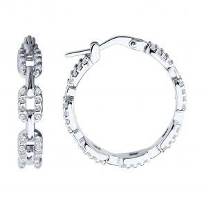 Серебряные серьги SOKOLOV с фианитом 94026801 фото