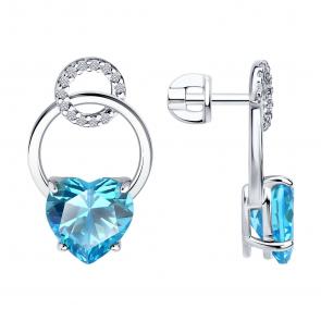 Серебряные серьги SOKOLOV с фианитом 94026814 фото