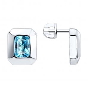 Серебряные серьги SOKOLOV с фианитом 94026817 фото