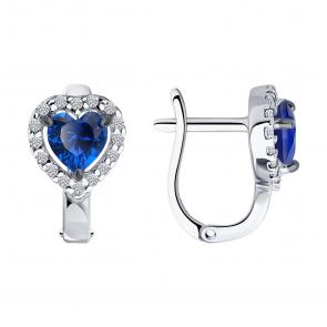 Серебряные серьги SOKOLOV с фианитом 94026818 фото