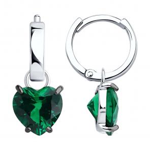 Серебряные серьги-трансформеры SOKOLOV с фианитами 94026824 фото