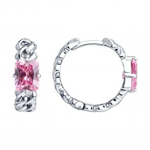 Серебряные серьги SOKOLOV с фианитом 94026837 фото