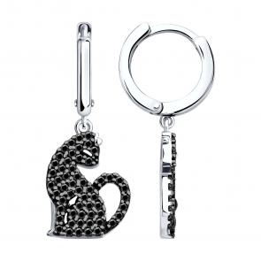 Серебряные серьги SOKOLOV с фианитом 94026851 фото