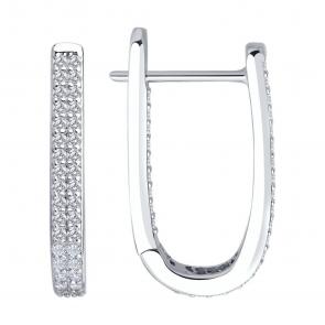 Серебряные серьги SOKOLOV с фианитом 94026856-91 фото