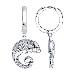 Серебряные серьги SOKOLOV с фианитом 94026857 фото