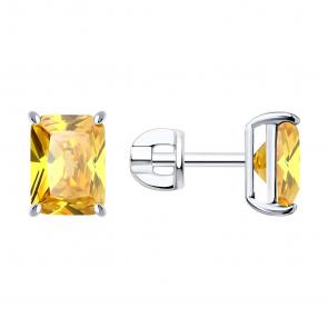 Серебряные серьги SOKOLOV с фианитом 94026861 фото