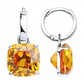 Серебряные серьги-трансформеры SOKOLOV с фианитом 94026862 фото