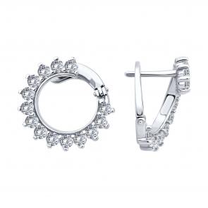 Серебряные серьги SOKOLOV с фианитом 94026880 фото