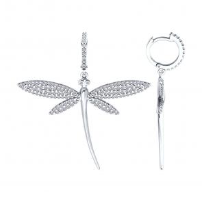 Серебряные серьги SOKOLOV с фианитом 94026884 фото