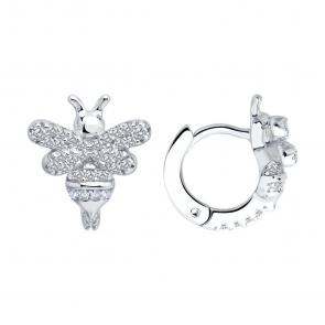 Серебряные серьги SOKOLOV с фианитом 94026890-91 фото