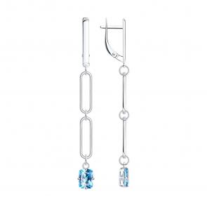 Серебряные серьги SOKOLOV с фианитом 94026900 фото