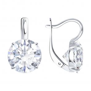 Серебряные серьги SOKOLOV с фианитом 94026910 фото