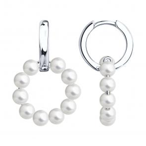 Серебряные серьги SOKOLOV с жемчугом 94026915 фото