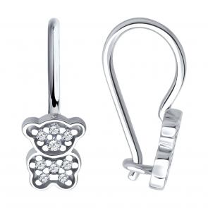 Серебряные серьги SOKOLOV с фианитом 94026917 фото