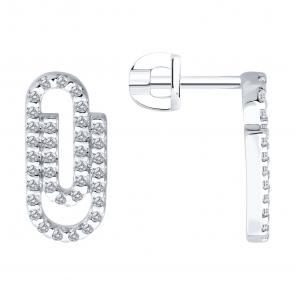 Серебряные серьги SOKOLOV с фианитом 94026989 фото