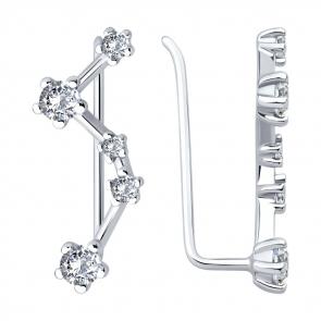 Серебряные серьги SOKOLOV с фианитом 94026995 фото