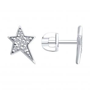 Серебряные серьги SOKOLOV с фианитом 94026996 фото