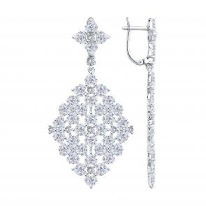 Серебряные серьги SOKOLOV с фианитом 94027034 фото