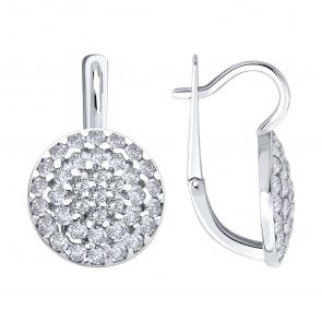 Серебряные серьги SOKOLOV с фианитом 94027039 фото