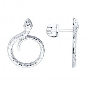 Серебряные серьги Символ года Змея SOKOLOV 94027056 фото