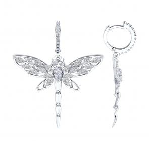 Серебряные серьги SOKOLOV с фианитом 94027058 фото