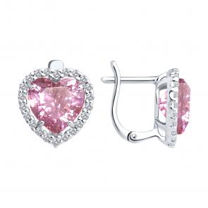 Серебряные серьги SOKOLOV с фианитом 94027063 фото