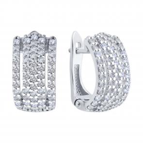 Серебряные серьги SOKOLOV с фианитом 94027067 фото