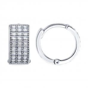 Серебряные серьги SOKOLOV с фианитом 94027070 фото