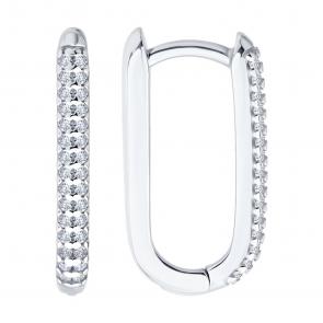 Серебряные серьги SOKOLOV с фианитом 94027073 фото