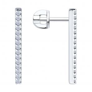 Серебряные серьги SOKOLOV с фианитом 94027085 фото