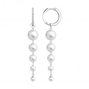 Серебряные серьги-трансформеры SOKOLOV с жемчугом и фианитом 94027108 фото