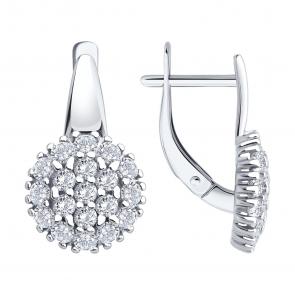 Серебряные серьги SOKOLOV с фианитом 94027120 фото