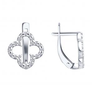 Серебряные серьги SOKOLOV с фианитом 94027122 фото