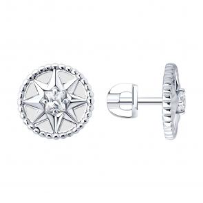 Серебряные серьги SOKOLOV с фианитом 94027124 фото