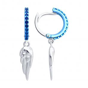 Серебряные серьги SOKOLOV с фианитом 94027126 фото