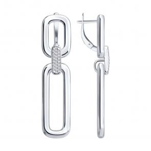 Серебряные серьги SOKOLOV с фианитом 94027128 фото