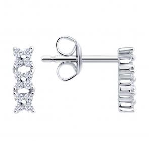 Серебряные серьги SOKOLOV с фианитом 94027153-91 фото