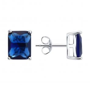 Серебряные серьги SOKOLOV с фианитом 94027154-91 фото